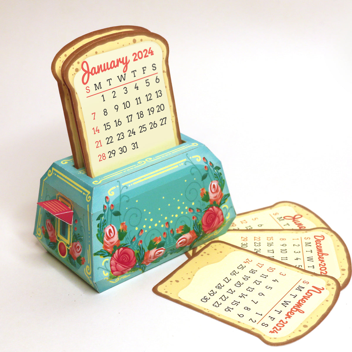 Digital Scrapbooking Kits, 2024 calendar QP-characters 02-(MSG), Calendars, Craftable - Printables, Planner - Journaling