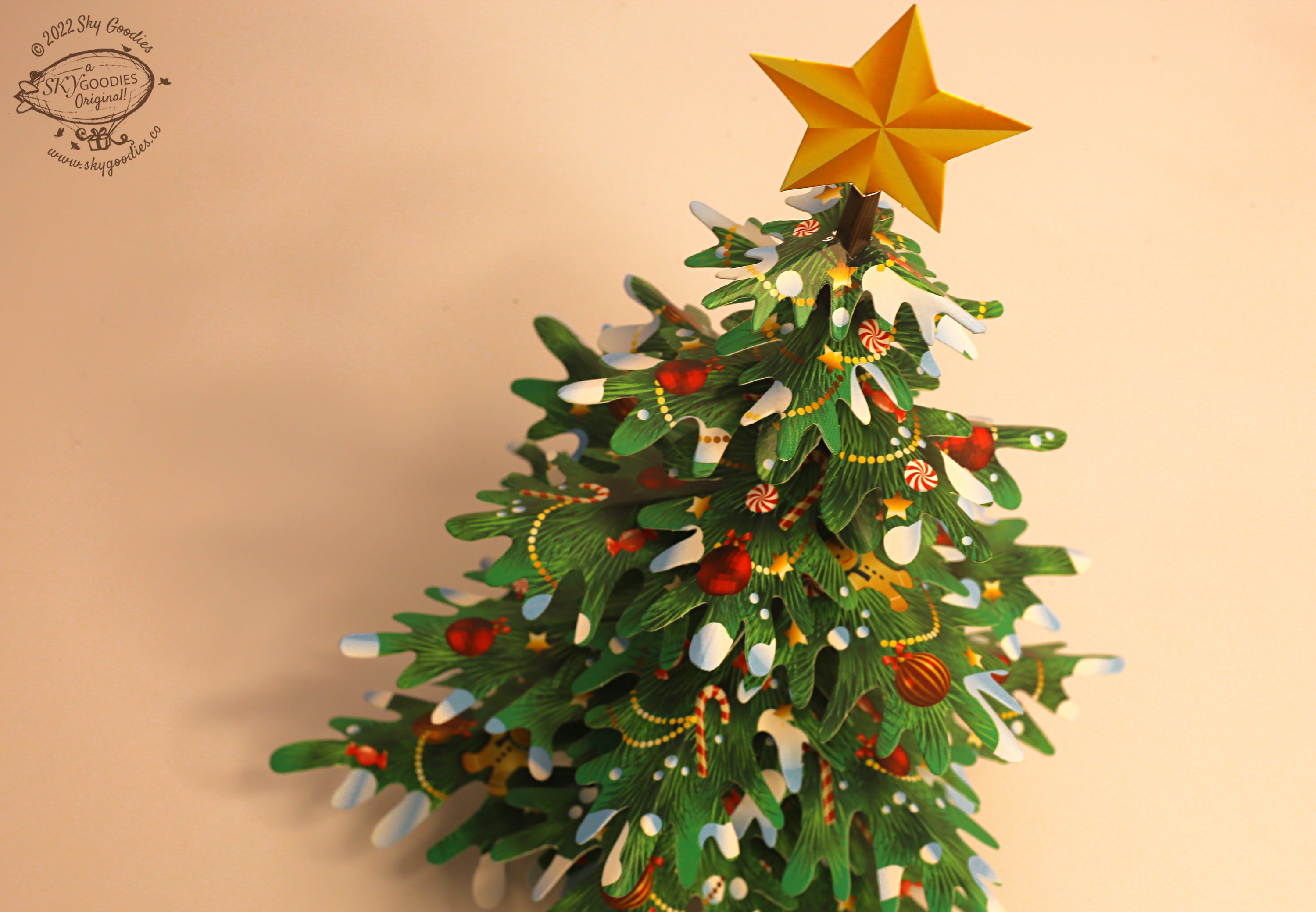 2-in-1 Christmas Tree: DIY Paper Craft Kit WITH LIGHTS