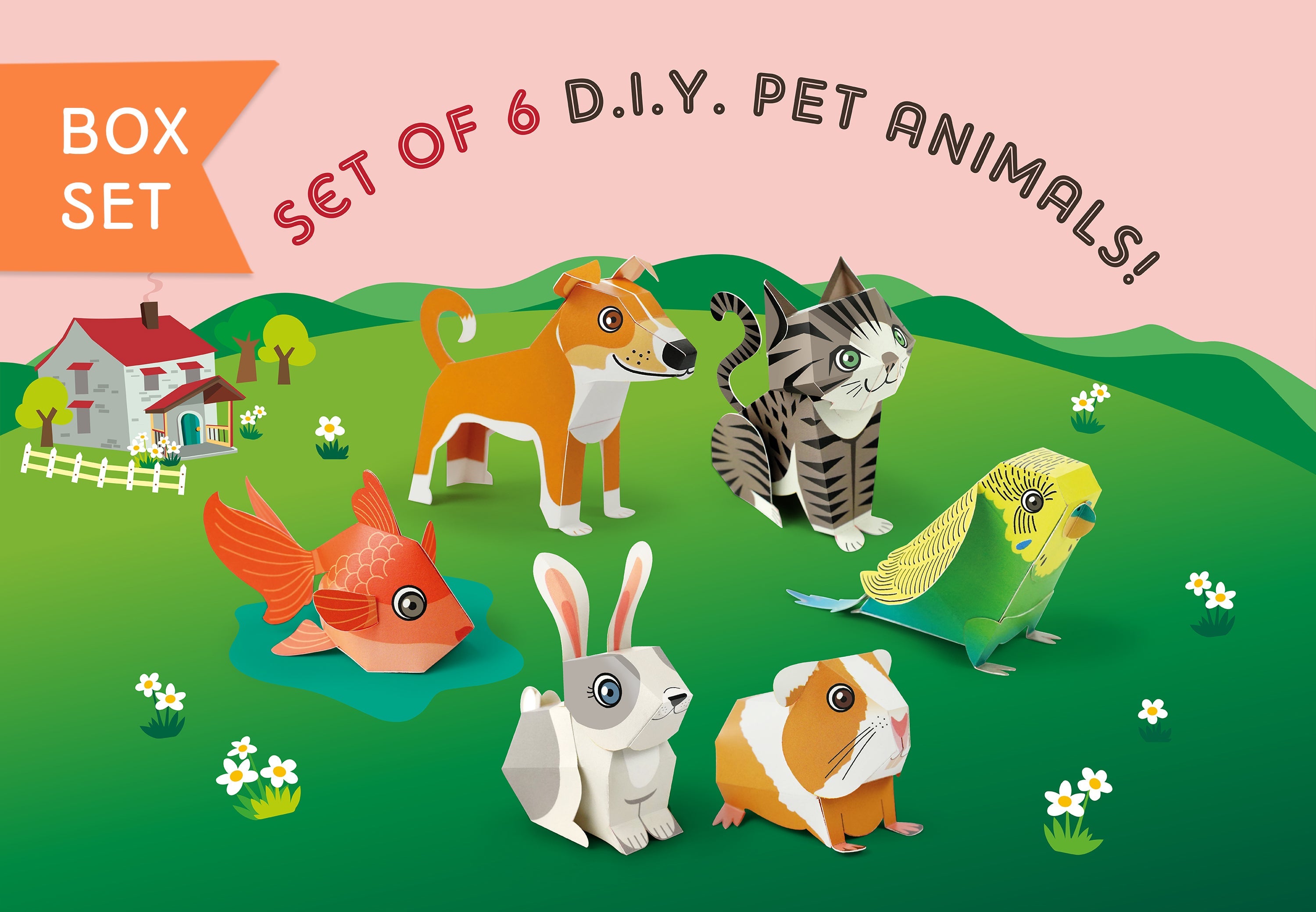 Pet Animals 3d puzzles for kids - Set of 6