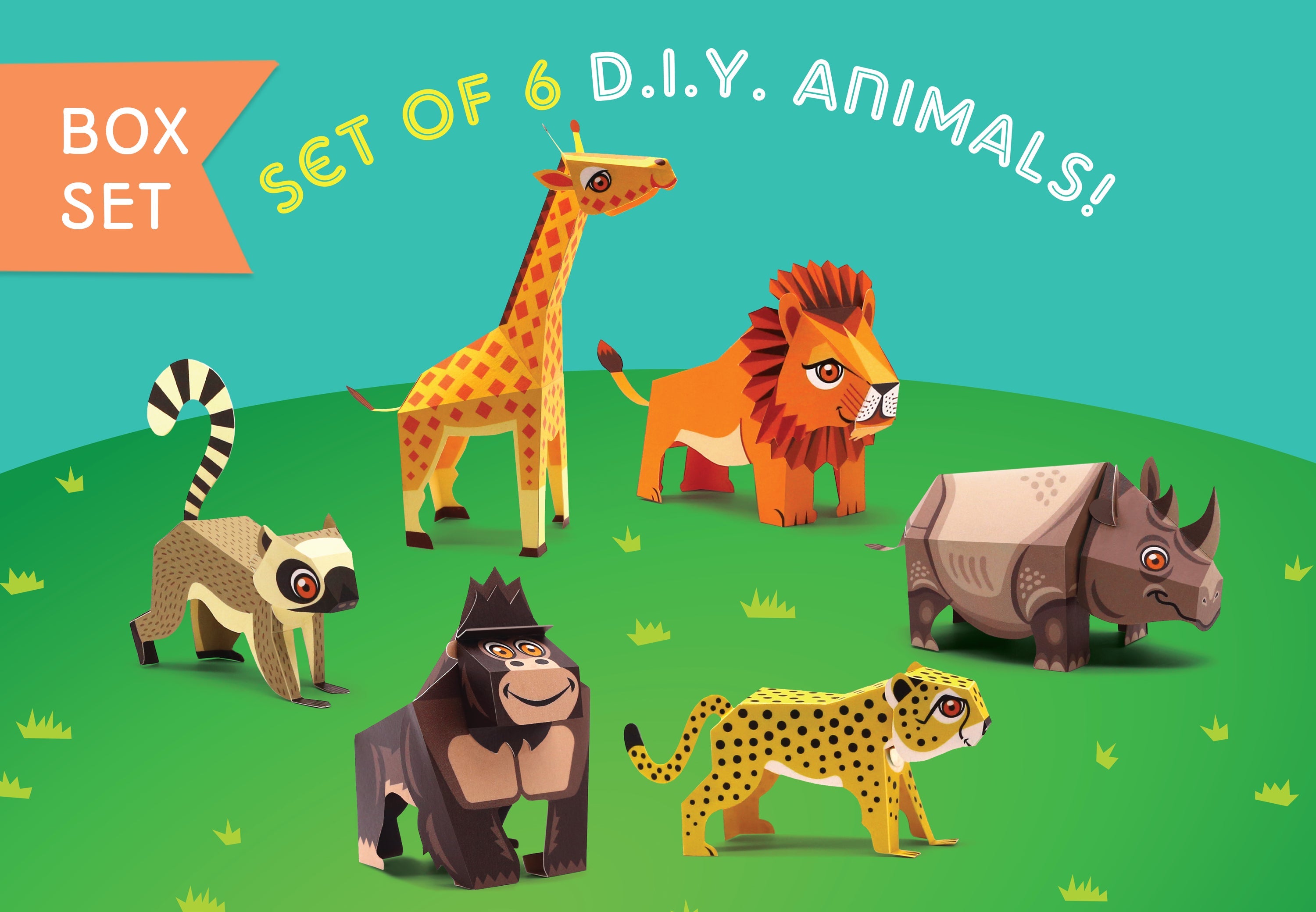 Endangered Animals 3d puzzles for kids Set 2 - 6 DIY Animals